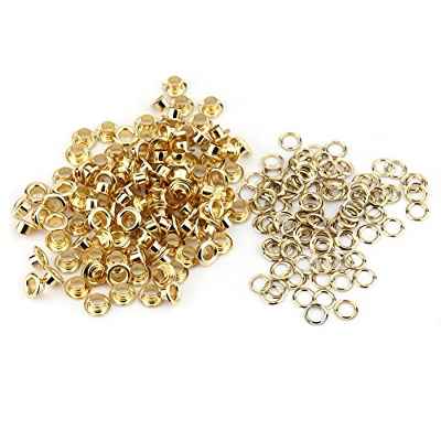 100Pcs Kit de Herramientas de Ojales, Ojales de Metal, 5mm Agujero, Ojal de Costura Kit de Herramientas de Ojales, Ojetes de Latón Retros con Arandelas para Tela, Cuero, Lona, Cinturón, Zapato DIY