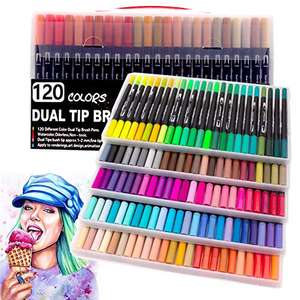 120 Rotuladores Lettering de doble punta