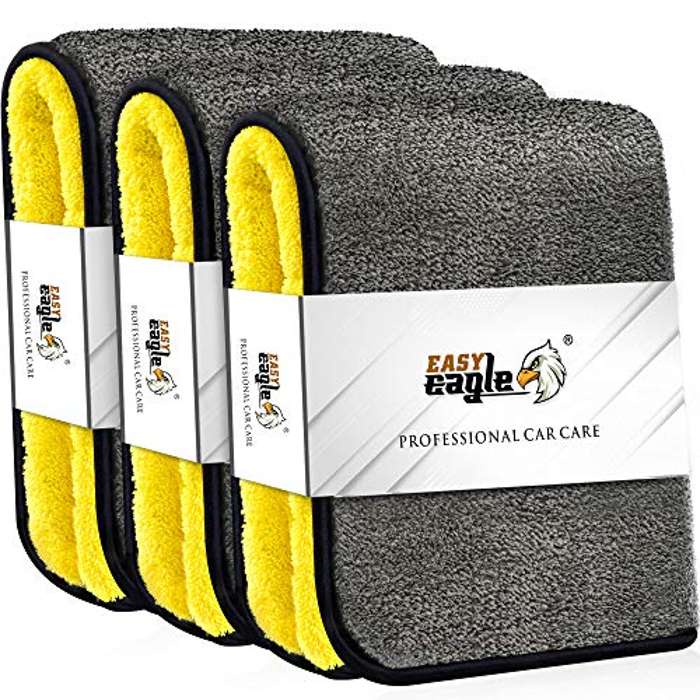 3 bayetas limpieza coche 38x44CM de microfibra 