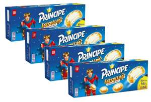 4 x Príncipe Estrellas Galletas Rellenas de Crema de Leche y Cubiertas de Chocolate Blanco 225g