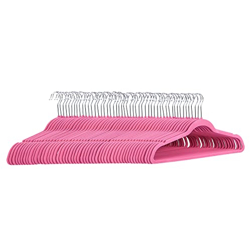 50 perchas de terciopelo color rosa