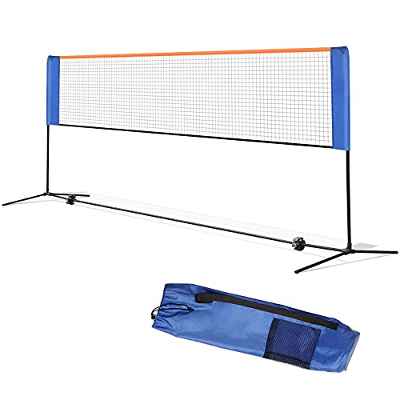 5M Red de Tenis Bádminton Voleibol Portátil, Altura Ajustable 70-155 CM, con Bolsa de Transporte,Soporte, para el Interior o Aire Libre