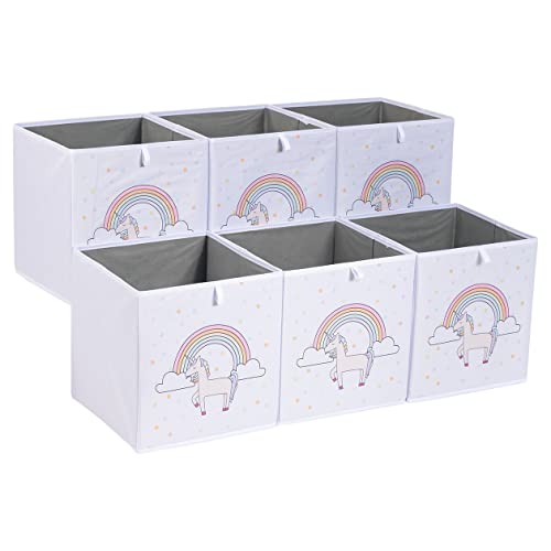 6 Cubos de almacenamiento de tela, plegables 33x38x33cm