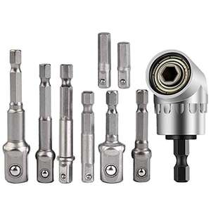 8 unidades adaptador hexagonal de 1/4 "3/8" 1/2 Cuadrado portabrocas adaptador + 1stücke 105 ° ángulo atornillador vorsatz adaptador
