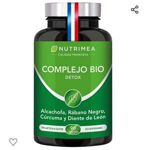 90 cápsulas Detox Depurativo Hígado y Colon Diurético Natural | Complejo Bio Alcachofa Rábano Negro Cúrcuma Diente León