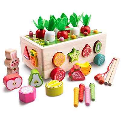 Achiyway Jguetes Montessori 3 Años, Juegos Educativos Niños 3 4 5 Años, Juguetes Magneticos de Madera con Juego de Pescar y Juguetes Puzzles para Regalos de Cumpleaños/Navidad de Niños de 3-5 Años