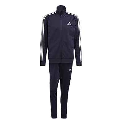 adidas M 3S TR TT TS Tracksuit, Mens, Top:Legend Ink/White Bottom:Legend Ink f17/white, Small