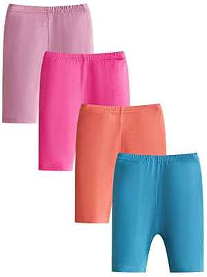Adorel Mallas Corto Pantalon Shorts Deportiva Niña Pack de 4 Azul Rosa Roja Naranja Morado 7-8 Años (Tamaño del Fabricante: 140)