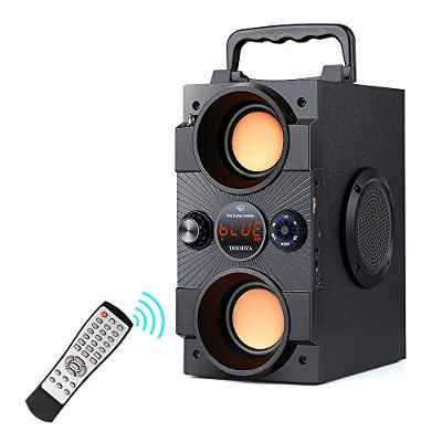 Altavoces Bluetooth portátiles de 30 W con subwoofer doble graves, Bluetooth 5.0 inalámbrico de 100 pies para interior/exterior, compatible con radio FM remoto AUX USB, fiesta, camping