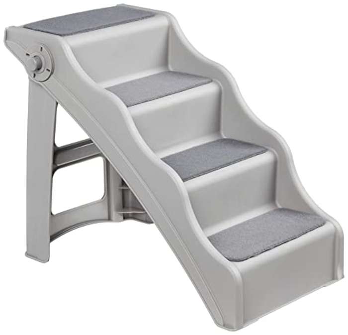 Amazon Basics Escalones plegables para perros y gatos, color gris