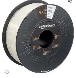 Amazon Basics - Filamento para impresora 3D, ácido poliláctico (PLA), 1.75 mm, cinta de 1 kg, translúcido