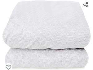 Amazon Basics FTD, Sábanas Ajustables, 160 x 200 x 30 cm, Gris Cruzadas