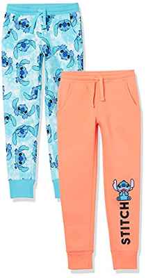 Amazon Essentials Disney | Marvel | Star Wars | Frozen | Princess Pantalón Deportivo Jogger de Forro Polar (Previamente Spotted Zebra) Niña pequeña, Pack de 2, Naranja/Azul, Teñido Anudado, 4 años