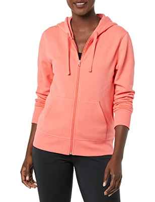 Amazon Essentials Sudadera de Cremallera Completa, Forro Polar y Tejido de Rizo Francés (Disponible en Tallas Grandes) Mujer, Rosa Coral, XXL