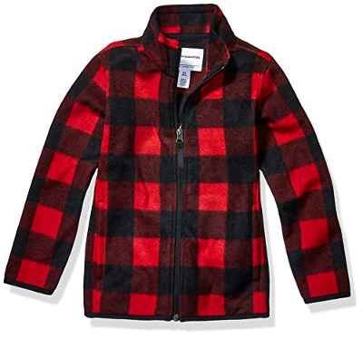 Amazon Essentials Zip-up Fleece Jacket Chaqueta, Exploded Red Buffalo Check, 2T