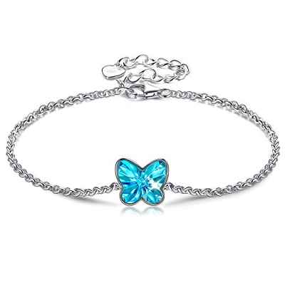 ANGEL NINA Pulsera Mujer Plata Pulseras Mariposa Pulsera Plata de Ley 925 Pulsera Niña Regalo del día de la Madre Para Navidad San Valentín Cumpleaños, Elegante Caja de Regalo