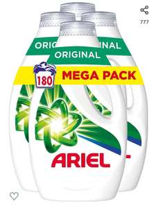 Ariel Detergente Lavadora Liquido 180 Lavados (4x45), Original, Jabon Limpieza Mejorada en Ciclos