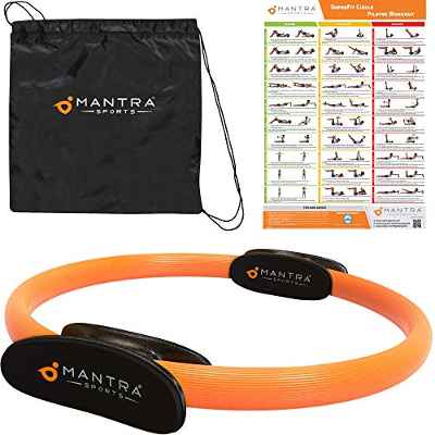 Aro Pilates - Anillo de Pilates Resistencia - Círculo Mágico aparatos para hacer ejercicio casa para abdominales, piernas - los Muslos Internos y Externos – Mejora Fitness y Postura – Poster y Bolsa