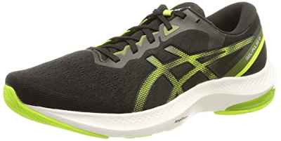 Asics Gel-Pulse 13, Running Shoe Hombre, Black/Hazard Green, 44 EU