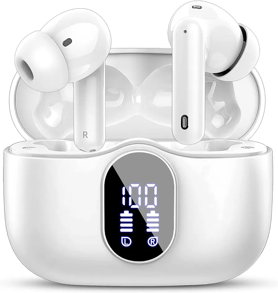 Auriculares Bluetooth 5.3 con HD Micrófono HiFi Estéreo Pantalla LED
