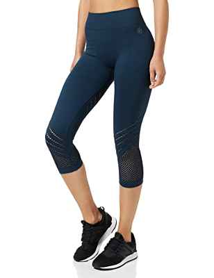 AURIQUE Mallas para Correr Cortas sin Costuras Mujer, Azul, 42