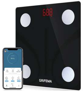 Bascula de Baño Digital Grasa Corporal, Báscula de Baño Bluetooth Inteligente con Aplicación MovingLife, 13 funciones de monitoreo