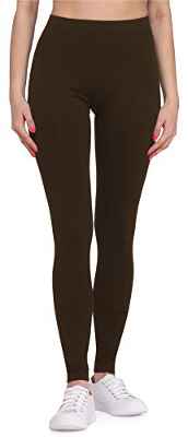 Bellivalini Leggins Mallas Deportivas Largas en Viscosa Mujer BLV50-147 (Marrón, M)
