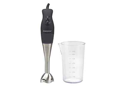 Beper BP.654 Batidora de Varilla, 220 W, 650 milliliters, ABS, 2 Velocidades, Gris/Negro
