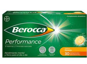 Berocca Performance Complejo de Vitaminas y Minerales Sin Cafeína, Contribuye al Rendimiento Mental y Físico, Sabor Naranja, 30 Comprimidos