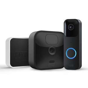 Blink Outdoor | Cámara de seguridad HD inalámbrica y resistente a la intemperie, 1 cámara + Blink Video Doorbell