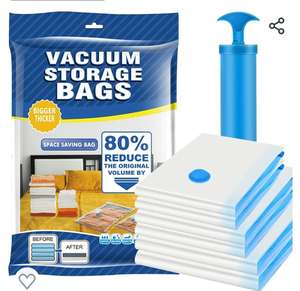 Bolsas De Almacenamiento Al Vacío, Set de 7 Piezas (3 * 80x60cm, 3 * 60x40cm, 1 Bomba) Ahorro De Espacio Para Guardar Ropa, Ropa De Cama