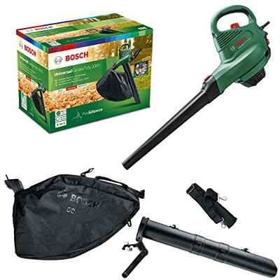 Bosch aspirador y soplador de hojas eléctrico UniversalGardenTidy 3000 (3000 W, bolsa colectora de 50 l, velocidad variable, para soplar, aspirar y triturar las hojas, en caja)