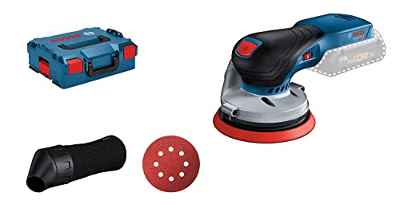Bosch Professional 18V System GEX 18V-125 - Lijadora excéntrica a batería (diametro plato 125 mm, bolsa para polvo, sin batería, en L-BOXX)