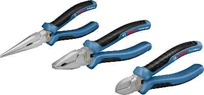 Bosch Professional - Juego de 3 alicates (longitud: 160/180/200 mm, en caja)
