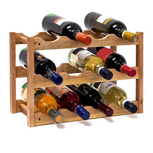 Botellero de madera con 3 niveles