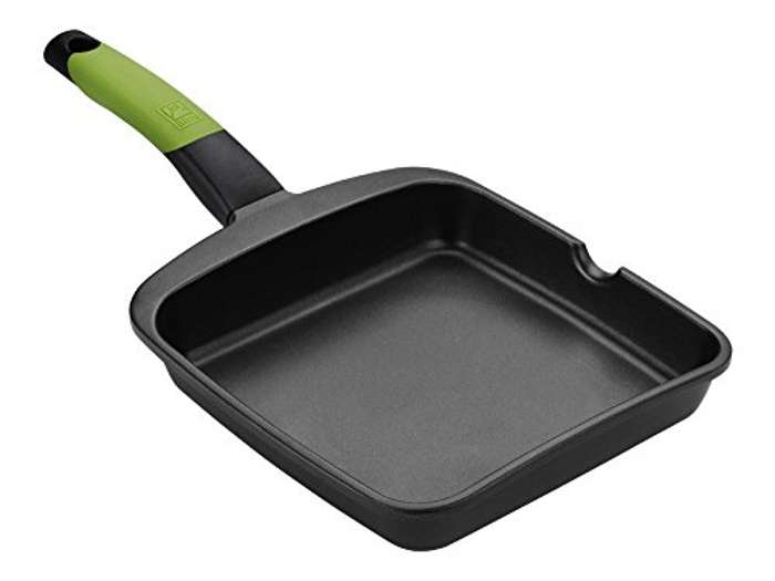 BRA PRIOR Grill asador liso, aluminio fundido con antiadherente Teflon