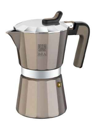 BRA Titanium - Cafetera, capacidad 9 tazas, aluminio