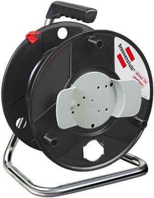Brennenstuhl Garant G 290 enrollacables sin cable / carrete de cable vacío (plástico especial, fabricado en Alemania, diámetro de 290 mm) negro