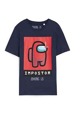 C&A Camiseta para niños y niños, azul oscuro, 158 cm-164 cm