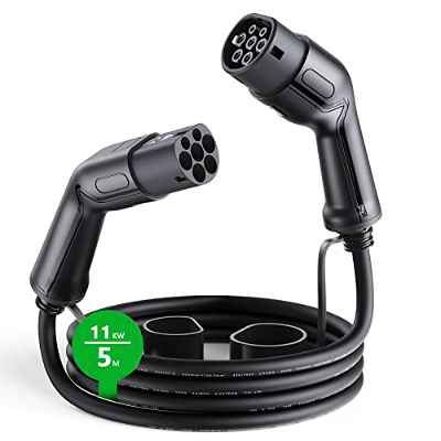 Cable de Carga para Vehículos Eléctricos, EV Tipo 2 a Tipo 2, 16A 5 metros 