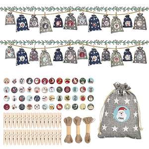 Calendario de Adviento, Bolsas de Yute Navideño