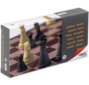Cayro - Ajedrez-Damas, Juego magnético de Viaje, 2 jugadores