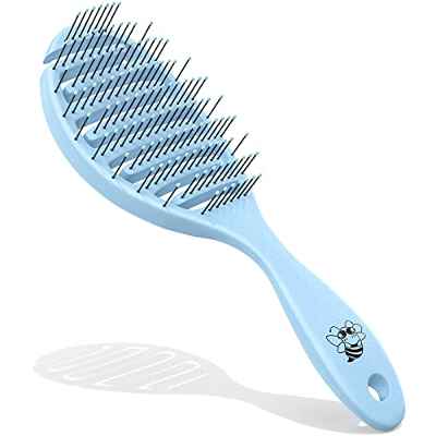 Cepillo de Pelo para Mujeres, Hombres y Niños, No Tira del Cabello -Cepillo de Pelo Masajeador Ecológico Desenredante-Fabricado con Fibra Natural de Trigo- Rosado