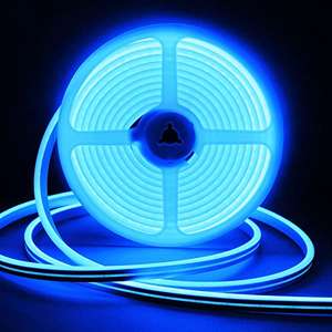 CHACOKO Tira LED de Neón 600 LEDs,Impermeable IP65 ,Silicona de Neón 5M,Brillo Ajustable-Oferta en 2 colores AZUL Y BLANCO CALIDO