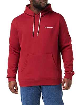 Champion American Classics Small Script Logo Sudadera con Capucha, Rojo Carmín, M para Hombre