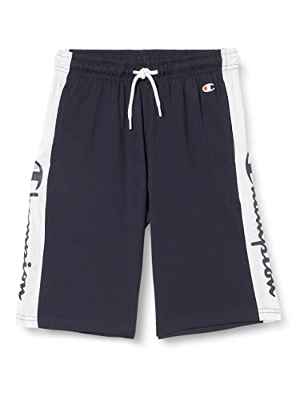 Champion Legacy American Classics-Contrast Tape Pantalones Cortos, Azul Marino, 11-12 Years Niños y niños
