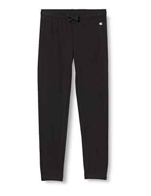 Champion Legacy American Classics-Powerblend Slim Crop Elastic Cuff Pantalones Deportivos, Negro, 11-12 Years Niñas y Chicas