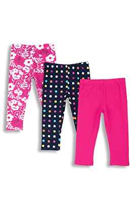 Chicco Pack leggings capri de algòdon, Pantalones deportivos Niñas, Fucsia, 8 años (pack de 3)