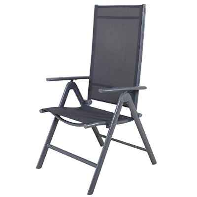 Chicreat Silla plegable de aluminio Korfu, 67 x 59 x 113 cm, Gris