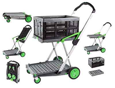 CLAX® El Innovador Carro | Carro Plegable | Claxmobil | Carro | con Caja Plegable | Carro de Laboratorio | Verde